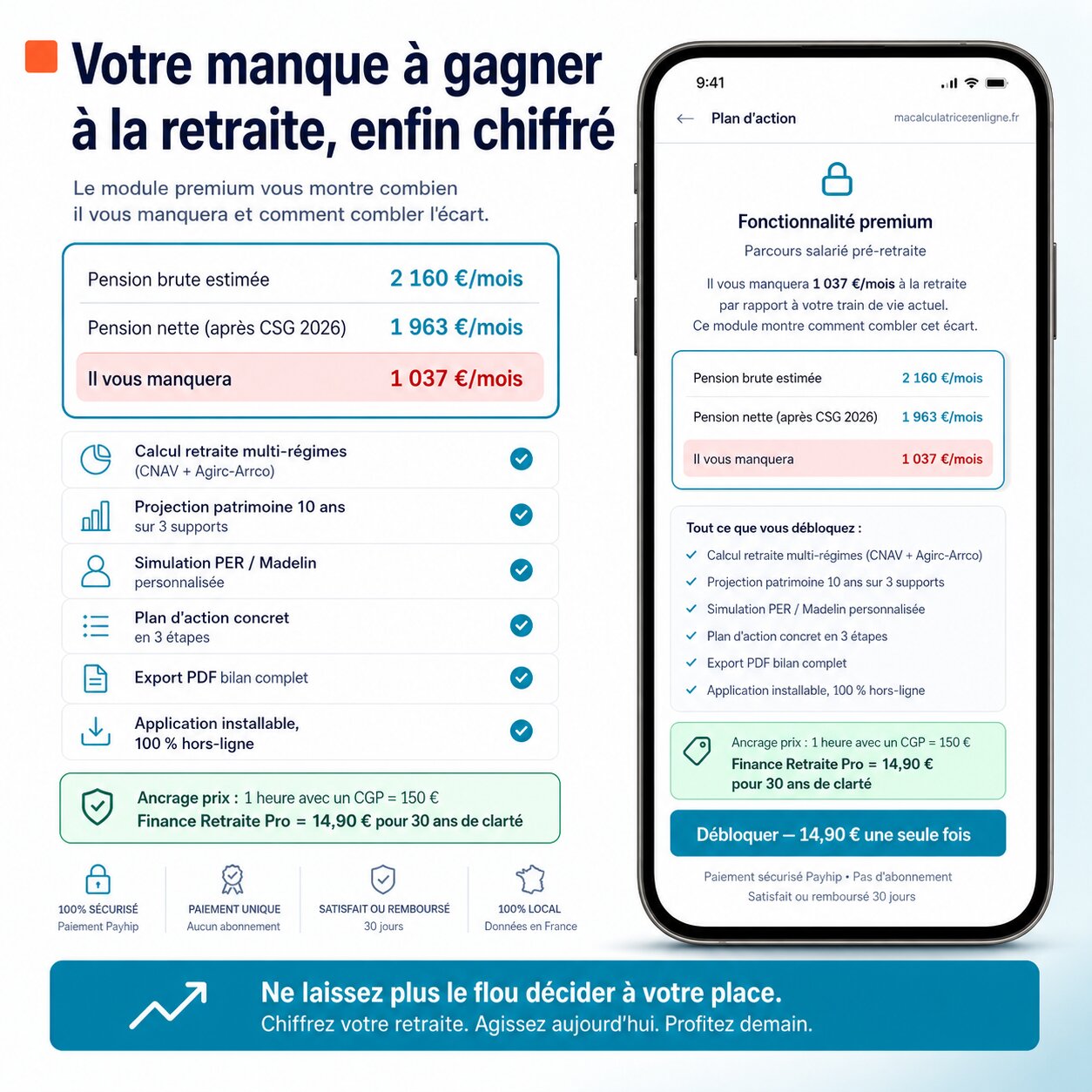 Pack Retraite Pro 2026 — résultat simulation et deliverables